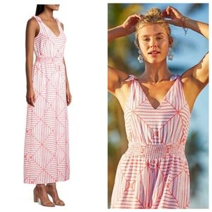 Vineyard Vines Orange and White Wide Leg Jumpsuit